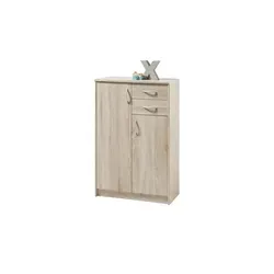Stella Trading Kommode mit Schubladen, Eiche Sonoma Nachbildung - Kommode in Eiche Sonoma Nachbildung, bietet zusätzlichen Stauraum mit 2 Türen und 2 Schubkästen, ideal für jedes Zimmer, einfache Montage inklusive.
