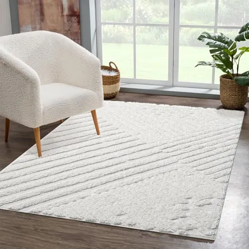 carpet city Hochflor-Teppich Creme, 160x230 cm in weiß von Carpet City