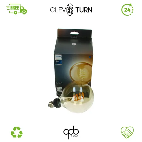 Philips Hue G125 E27 Giant Globe - Smarte Vintage-Glühlampe - Energiesparlampe im Vintage-Stil mit modernsten Funktionen. Dimmbare Hue White Ambiance mit 2200-4500 Kelvin und bis zu 15.000 Stunden Lebensdauer.