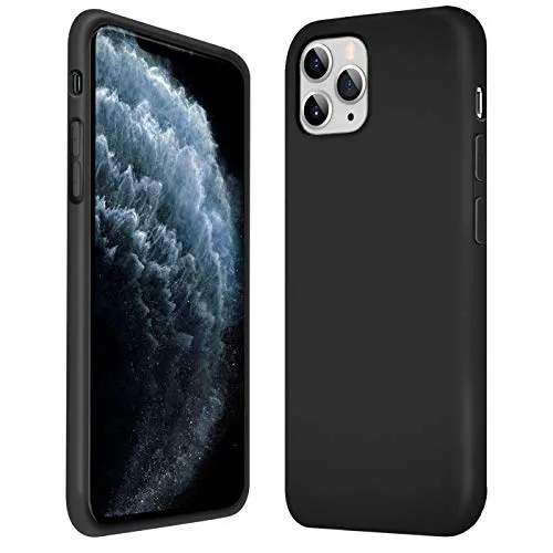 Verco Handyhülle für iPhone 11 Pro Max Hülle Silikon, Flex TPU Gel [weiches Innenfutter] Case für Apple iPhone 11 Pro Max Schutzhülle Stoßfest (6,5 Zoll), Schwarz