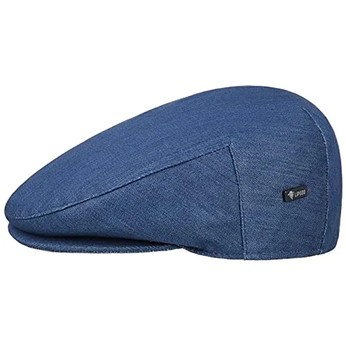 Lipodo Inglese Jeans Flatcap Damen Herren Kinder Made in Italy Denim-Look Schiebermütze 100% Baumwolle Frühjahr Sommer Denim 56 cm