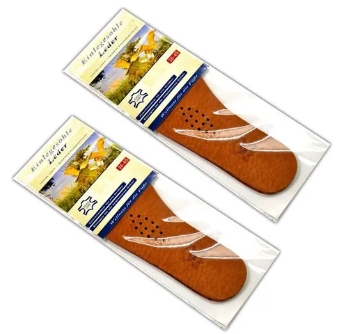 HAC24 Ledersohlen Leder Schuheinlagen Leder Einlagen Einlegesohlen Einlagesohle (Set, 4-tlg., 2 Paar), Größe 36-45