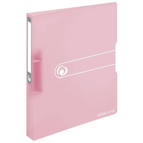 Herlitz 11409026 Ringbuch, A4, 2 Ringe, 25mm, PP-Folie rose, transparent