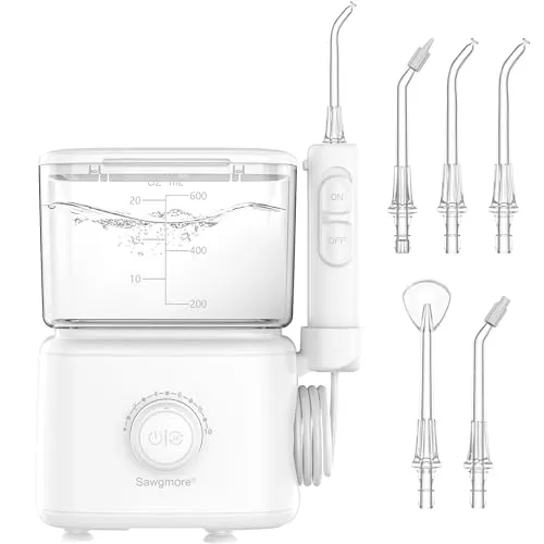 Sawgmore Elektrische Munddusche mit 10 Druckstufen und 600ml Wassertank