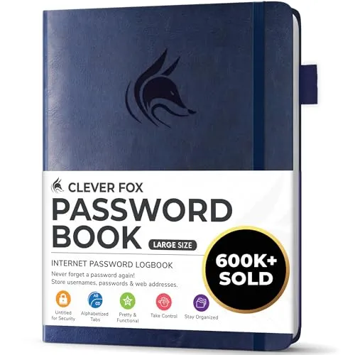 Clever Fox Passwortbuch mit Registerkarten von Clever Fox