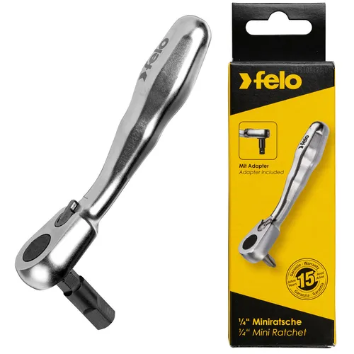 FELO Mini Vollmetall Bitratsche 98mm mit Stecknuss Adapter