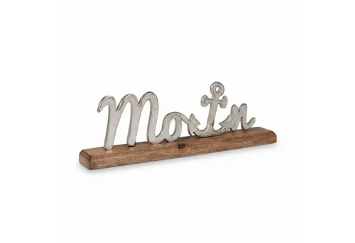 Meinposten Deko-Schriftzug Schild Aufsteller MOIN Metall Mangoholz Maritim Dekoschild 40x10 cm (1 St)