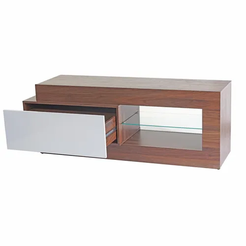 TV-Rack HWC-B51, modernes Lowboard in Walnuss-Optik - TV-Halterungen mit elegantem Design und Push-to-open Funktion, ideal für stilvolle Wohnzimmer. Maße: 55x150x47cm, vielseitig kombinierbar mit anderen Möbeln der B51-Serie.