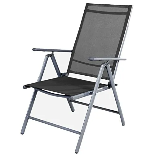 Mojawo Gartenstuhl - Hochlehner 7-Fach verstellbar - Klappstuhl aus witterungsbeständigem Aluminium, extrem leicht und stabil. Ideal für Garten, Terrasse oder Balkon – genießen Sie entspanntes Sitzen dank 7-fach verstellbarer Lehne.