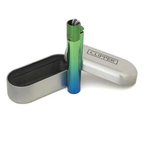Original Clipper Metall-Feuerzeug Farbe: Peacock 2 Glänzend