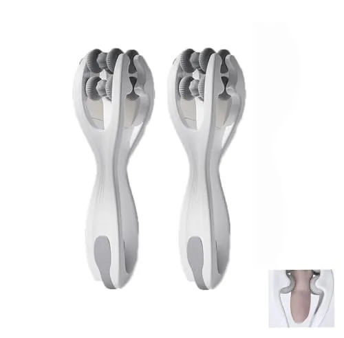 Hand und Fingermassagegerät,2 Stück Finger Massage Roller,Massageball mit Griff Körper, Muskel Entspannen Massagegerät,für Arthritis,Blutkreislauf,Stressabbau,Steifheit Grau