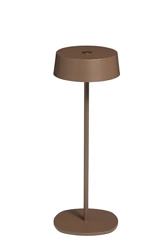 Northpoint Elegante LED Akku Tischleuchte Dimmbar Kabellos Metall IP54 höhenverstellbar (Braun Metallic)