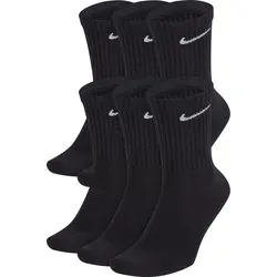 Nike Men's Everyday Cushion Crew Socken - 6 Paar, Schwarz/Weiß, Größe L - Herrensocken mit Dri-FIT Technologie und dicker Terry-Sohle für optimalen Tragekomfort und Unterstützung während des Trainings.