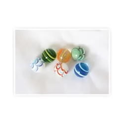 Bartl Glasmurmeln Streifenmix 30 mm 6-tlg. 251627 von Bartl