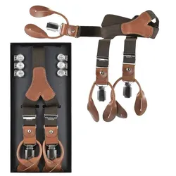 Lloyd Hosenträger Y-Form braun 120cm mit Lederrückenteil in braun von LLOYD