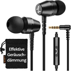 In-Ear Kopfhörer mit Kabel und Mikrofon, klarer Stereo-Sound, 3.5-mm-Anschluss, ergonomischer Sitz, ideal für Musik, Filme und Anrufe