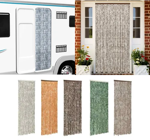 Türvorhang Insektenschutz Flauschvorhang Chenille - Fliegengitter mit einfacher Installation, ideal für Türen, in anthrazit und verschiedenen Größen erhältlich, aus 100% Polypropylen-Chenille für optimalen Schutz.
