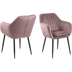 Actona Emilia Esszimmerstuhl mit Armlehne - zeitlos elegant in matt schwarz - Stühle: Genießen Sie stilvolle Mahlzeiten mit dem bequemen Actona Emilia Esszimmerstuhl, der durch seinen eleganten Stoffbezug und das stabile matt-schwarze Stahlgestell überzeugt.