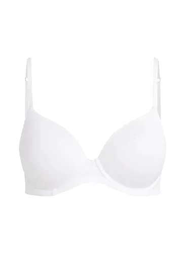 Hunkemöller Damen Vorgeformter Bügel-BH Super Soft D75, Weiß - Eleganter Bügel-BH mit vorgeformten Cups und dünner Polsterung für höchsten Tragekomfort. Ideal unter enganliegender Kleidung, sorgt für eine schöne Silhouette. Verstellbare Träger und praktische Rückenverschluss.