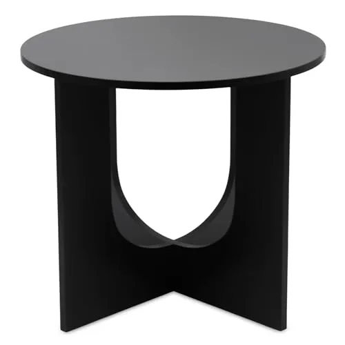 Eleganter Spetebo Beistelltisch Holz schwarz – 40 x 40 cm - Beistelltisch fürs Wohnzimmer, kompakt und modern, ideal als Ablage oder Pflanzenständer mit dekorativen Klebepads für ein sauberes Gesamtbild.