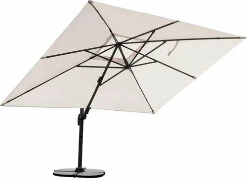 RS Trade Rechteckschirm 3m x 4m - UV-Schutz Sonnenschirm mit Axialer Seitenneigung - Sonnenschirm 300 x 400 cm aus leichtem Aluminium mit 9-fach verstellbarem Neigungswinkel und innovativer axialer Seitenneigung für optimalen Sonnenschutz und Komfort im Freien.