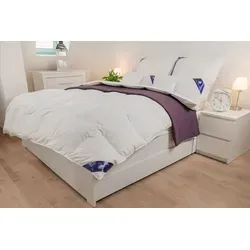 Hochwertige 135x200 cm Daunendecke Hotelqualität - Bettdecken aus 60% Daunen und 40% Federn, kuschelig und leicht, mit optimalen Klimaeigenschaften für gleichmäßige Wärme. Waschbar bis 40 Grad, ideal für den Sommer!
