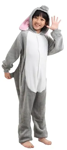 corimori Hasen-Kostüm Kinder Tierkostüme Onesie Karneval Fasching Jungen Mädchen 19 Hase grau,110-116 Ostern Osterhase Ohren