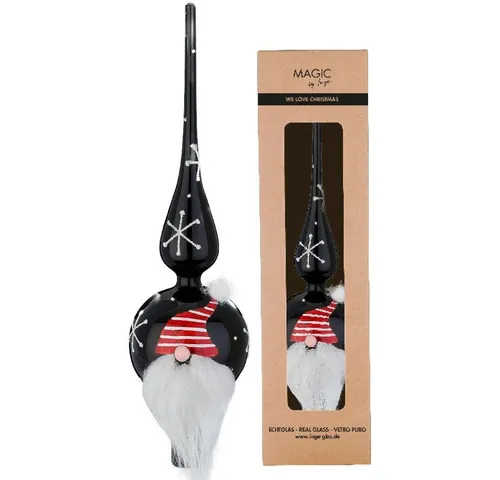 MAGIC by Inge Christbaumspitze mit Weihnachtsmann in schwarz von MAGIC by Inge
