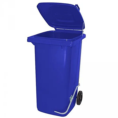 BRB 240 Liter Mülltonne mit Fußpedal – Blau - Robuste Mülltonne aus hochwertigem PE-HD, ideal für Schüttgüter. Fußpedal ermöglicht hygienische Bedienung. Witterungsbeständig und langlebig, perfekt für den täglichen Einsatz.