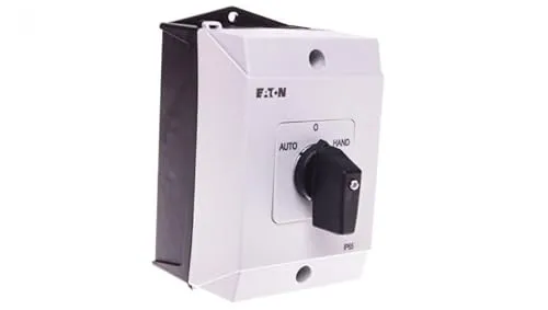 Eaton 207095 Umschalter mit 4 Kontakten und Auto/Manueller Start - Steckverbinder Zubehör mit 20 A, IP65 Schutzart, ideal für industrielle Anwendungen und sicheres Schalten.