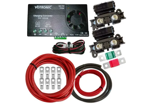 Votronic VCC 1212-30 Zweitbatterieset mit Ladebooster und Kabelsatz - Komplettset für Zweitbatterien mit Votronic VCC 1212-30 Ladebooster. Inklusive hochwertigem 6m Vollkupfer-Kabelsatz für sichere Installation und optimalen Ladestrom bis 30A.