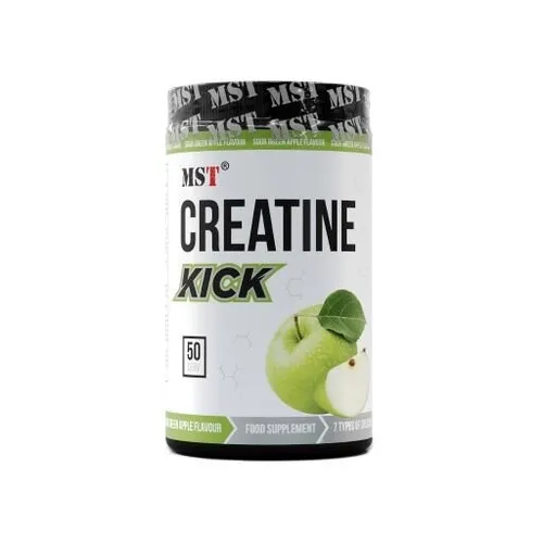 MST - Creatine Kick 500g - Green Apple - Nahrungsergänzungsmittel für Erwachsene, ideal zur Unterstützung des Muskelzuwachses mit leckerem Apfelgeschmack und effektiven Kreatin-Inhaltsstoffen.