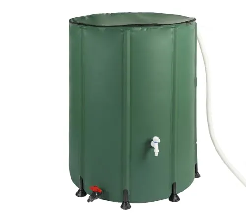 WESTMANN Faltbare Regentonne 500 Liter - Platzsparender Regenwassertank in Grün - Regentonnen: Faltbare 500 Liter Regentonne aus robustem 600D PVC, ideal für nachhaltige Regenwassernutzung im Garten. Mit 2 Anschlüssen für einfache Bewässerung!