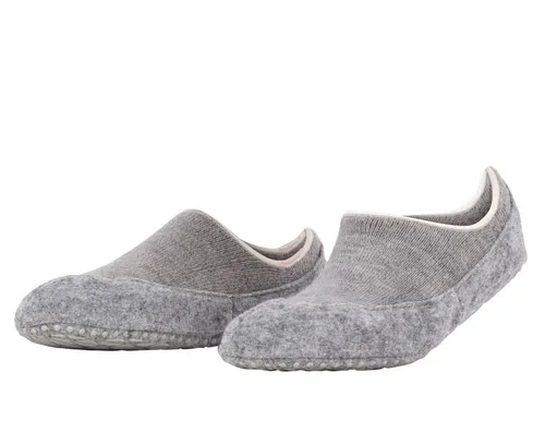 Falke Hausschuhe Cosyshoe - Weiche Merinowolle in Hellgrau für Damen - Bequeme Hausschuhe aus 90% Merinowolle mit elastischem Bund für perfekten Sitz und wärmendem Plüsch – ideal für gemütliche Abende zu Hause.