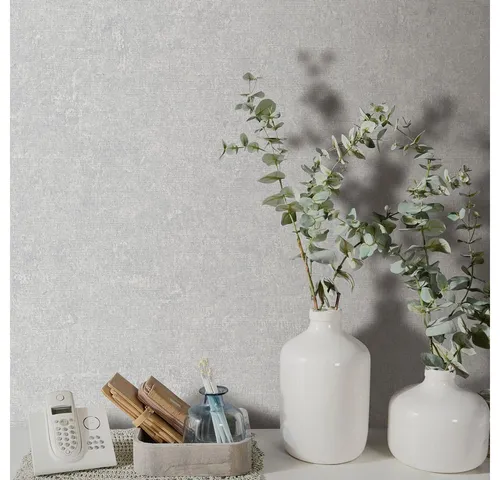 Erismann Vliestapete Einfarbig Beton Optik Modern Meliert Hellgrau 10430-31 Gentle Erismann