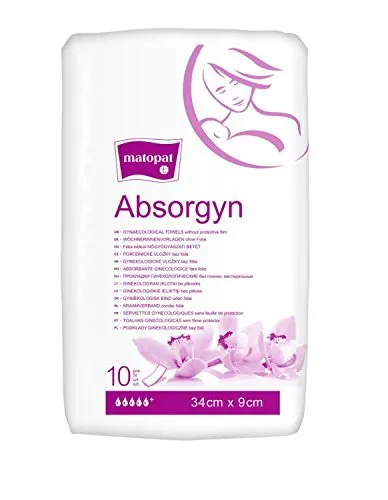 Absorgyn nicht sterile Wöchnerinnenvorlagen ohne Folie 34cm x 9cm,10St