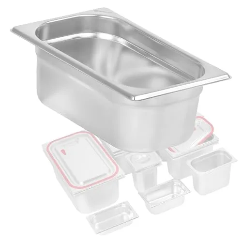 Mahlzeit GN Behälter 1/4 | Höhe 100 mm | Verschiedene Größen verfügbar | Edelstahl Gastronomiebehälter | Gastronorm Behälter, Gastronormbehälter, Wärmebehälter für Chafing Dishes