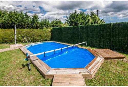 Gre 90172 – Teleskopischer Aufroller für Pools bis 5,50 m in grau von Gre