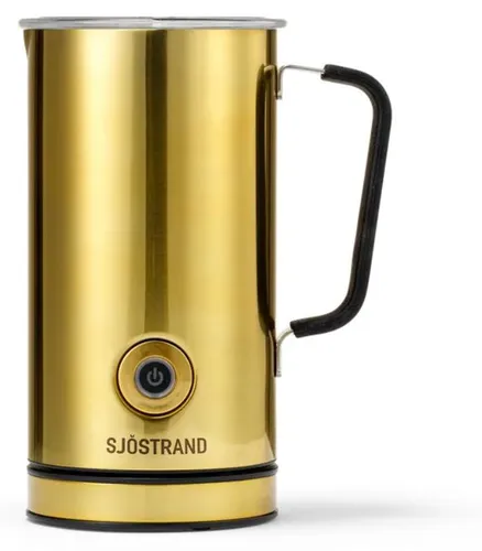 Sjöstrand Coffee Elektrischer Milchaufschäumer aus Edelstahl - Für Heiße & Kalte Milch - Stylischer Edelstahl-Milchaufschäumer mit einfacher Ein-Knopf-Bedienung. Ideal für cremigen Milchschaum für Latte, Cappuccino und mehr. Leichte Reinigung dank antihaftbeschichteter Oberfläche.