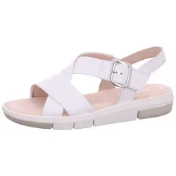 Gabor Comfort Plateausandale - Weiß Glattleder Größe: 39 Normal - Damen-Wanderschuhe in Weiß aus hochwertigem Leder, mit Best Fitting Technologie für optimalen Komfort und breitere Auftrittsfläche im Ballenbereich.