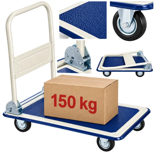 Plattformwagen 150 kg klappbar Transportwagen Stahl gummierte Ladefläche ALLBE