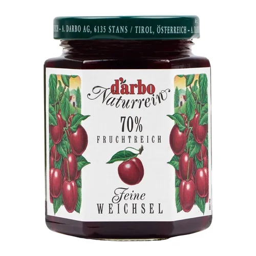 Food-United Weichsel-Sauerkirsche Naturrein DARBO FRUCHTAUFSTRICH 200g Glas