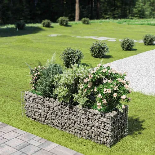 vidaXL Gabionen Hochbeet Pflanzkorb aus verzinktem Stahl - Übertöpfe & Vasen - Wetterfestes und wartungsfreies Gabionen Hochbeet für Garten und Terrasse, ideal für kreative Gartengestaltung.