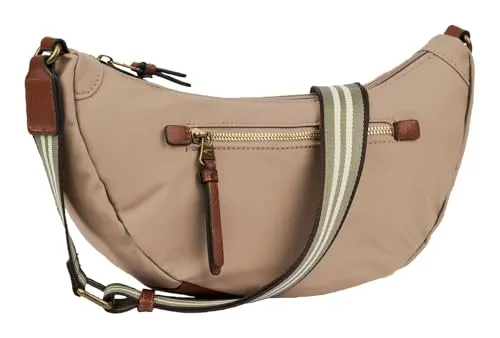 camel active Damen BARI Banana Bag Handtasche, beige - Umhängetasche aus hochwertigem Nylon mit praktischem Reißverschlussfach und verstellbarem Schulterriemen für optimalen Tragekomfort. Ideal für den Alltag und unterwegs.