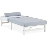 Homestyle4u Holzbett Futonbett 90x200 cm - Massivholzbett im modernen Paletten Design, ideal für kleine Schlafzimmer und Jugendzimmer. Inklusive stabilem Rolllattenrost für optimalen Schlafkomfort.