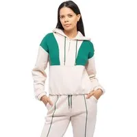 Tom Barron Moderner zweifarbiger Damen-Trainingsanzug-Set mit halbem Reißverschluss