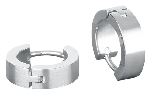etNox Edelstahl Creolen Unisex Ohrring silberfarben Edelstahl Basics, Geschenke, Streetwear