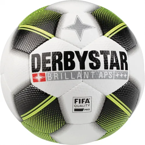 Derbystar Brillant APS Wettspielball - Hochwertiger handgenähter Fußball, ideal für Wettspiele und Training, Größe 5 für optimale Spieleigenschaften.