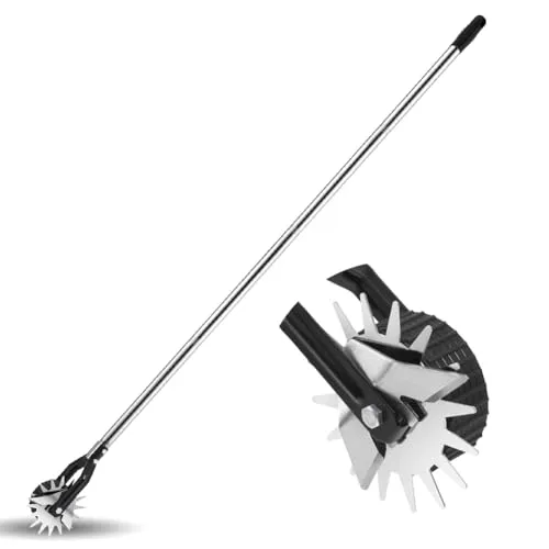 Rasenkantenschneider mit Stiel Rasenschneider auf Rollen Kantentrimmer Kantenmesser Rasenkantenschneider mit Verstellbarer Grifflänge (100/135/170cm)