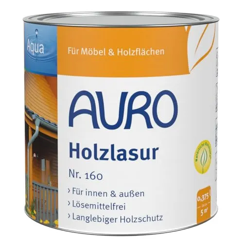 Auro Holzlasur Aqua - Nußbaum - 0,375L